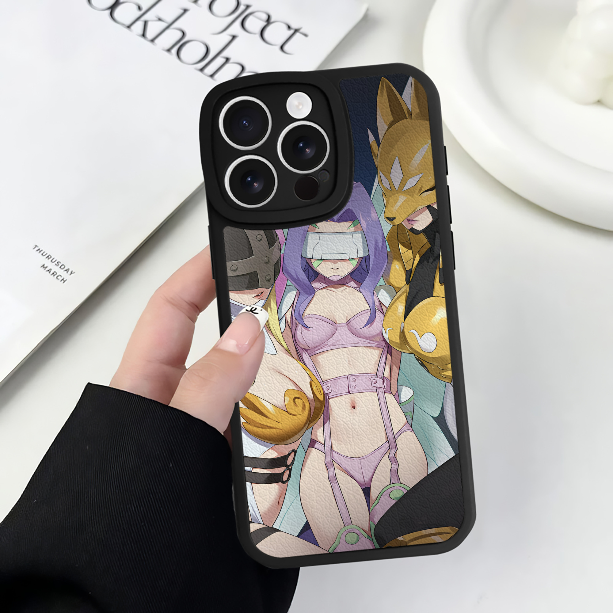 （画像用） Digimon デジタルモンスター/デジモン 【iPhone 16シリーズ対応】シリコンスマホケース（レザー調） 材質：シリコン